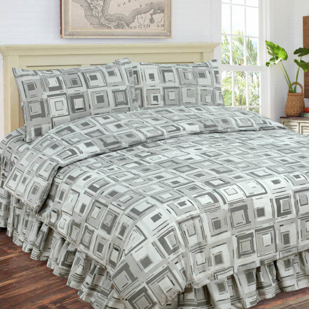 London Cotton Rich Complete Bedding Set Duvet Cover with Fitted Sheet & Pillowcases