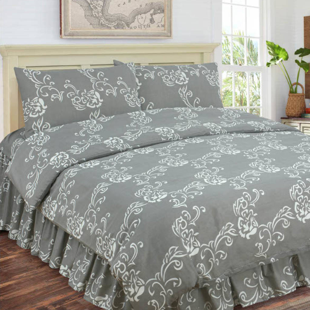 Orlando Cotton Rich Complete Bedding Set Duvet Cover with Fitted Sheet &amp; Pillowcases