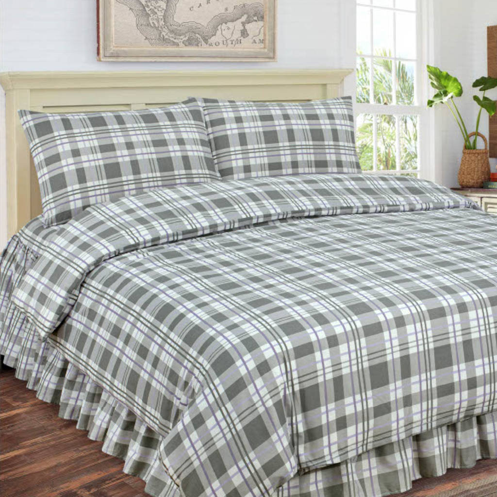 Rio Cotton Rich Complete Bedding Set Duvet Cover with Fitted Sheet &amp; Pillowcases