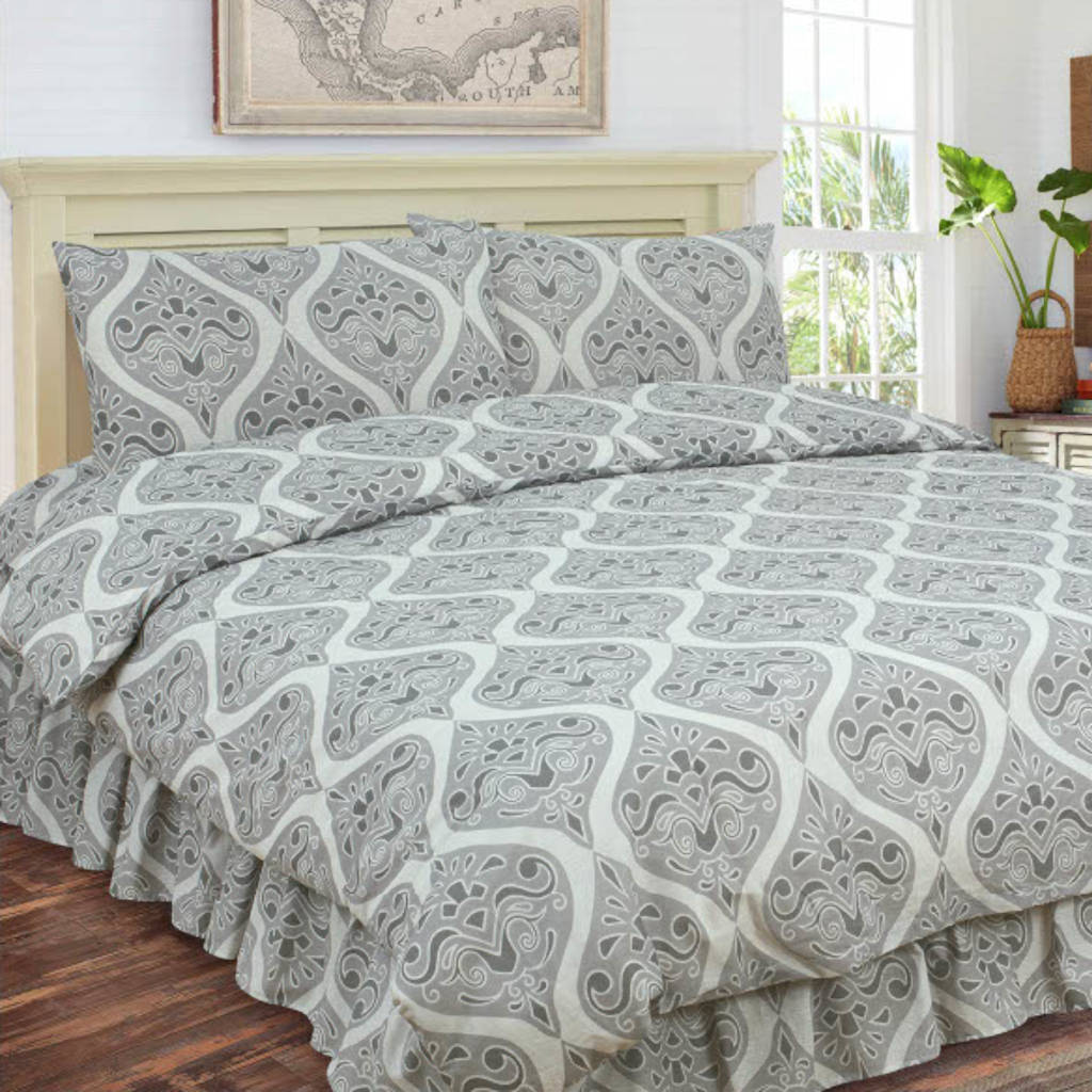 Rome Cotton Rich Complete Bedding Set Duvet Cover with Fitted Sheet &amp; Pillowcases