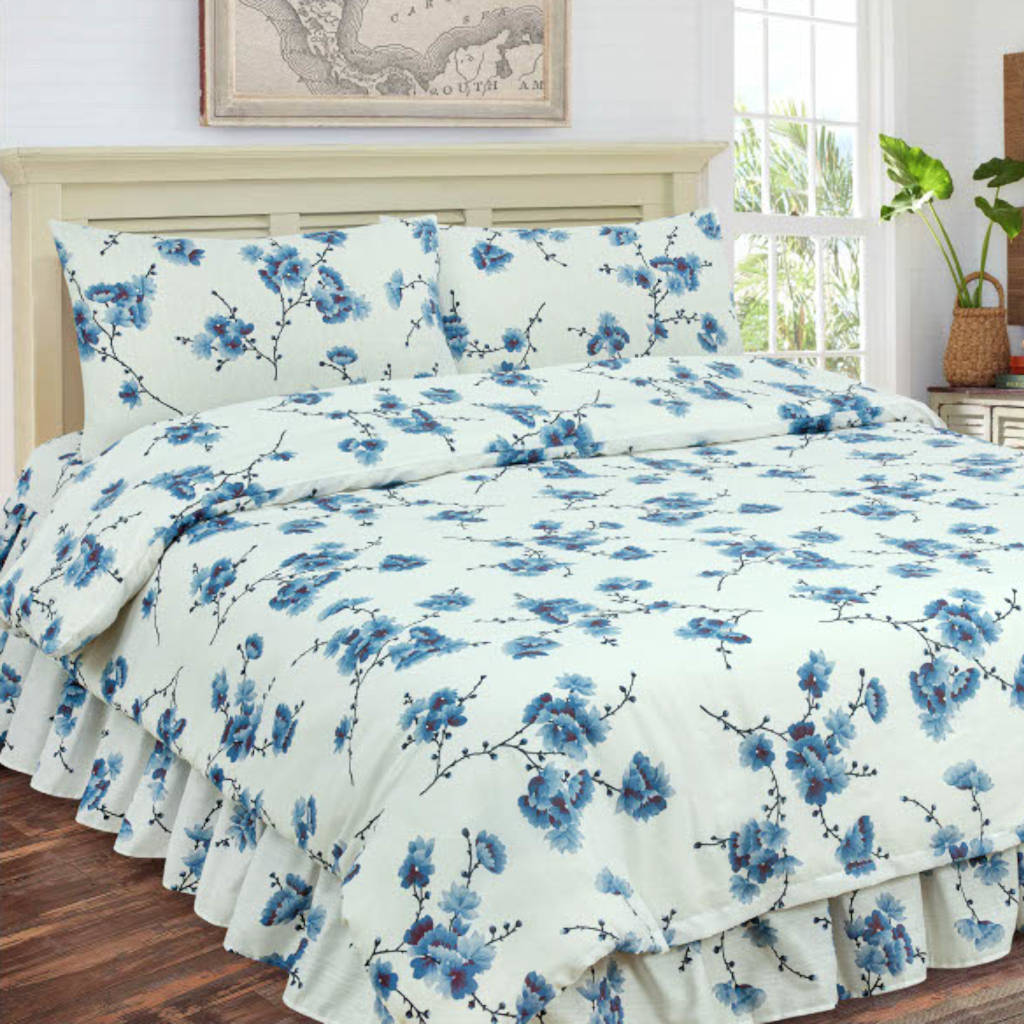Venice Cotton Rich Complete Bedding Set Duvet Cover with Fitted Sheet &amp; Pillowcases